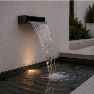 Casa en Las Rozas, visualización de la lámina de agua de la terraza